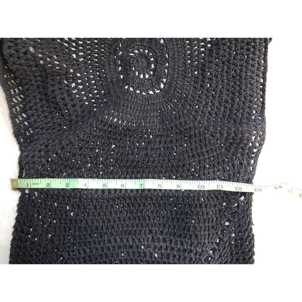 Frankies Bikinis Veronica Cover Up Black Crochet Knit Sleeveless Dress Large - Picture 9 of 9